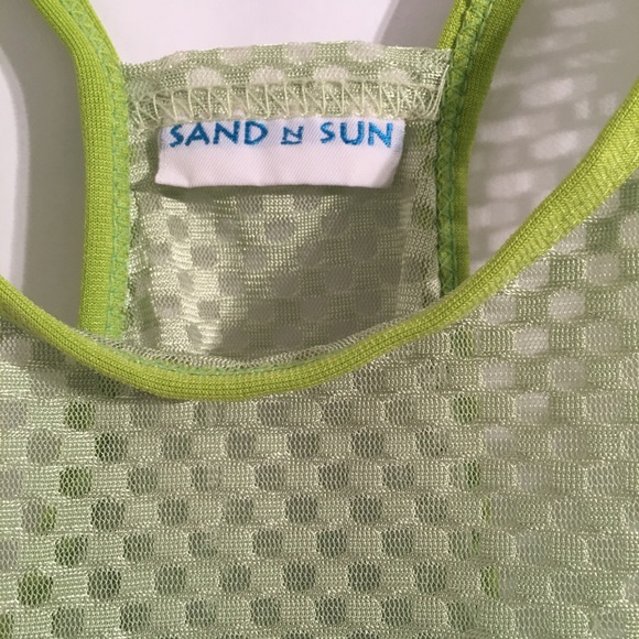 Sand & Sun Green Dress Tank Cover up SZ Tag Faded - Picture 3 of 7